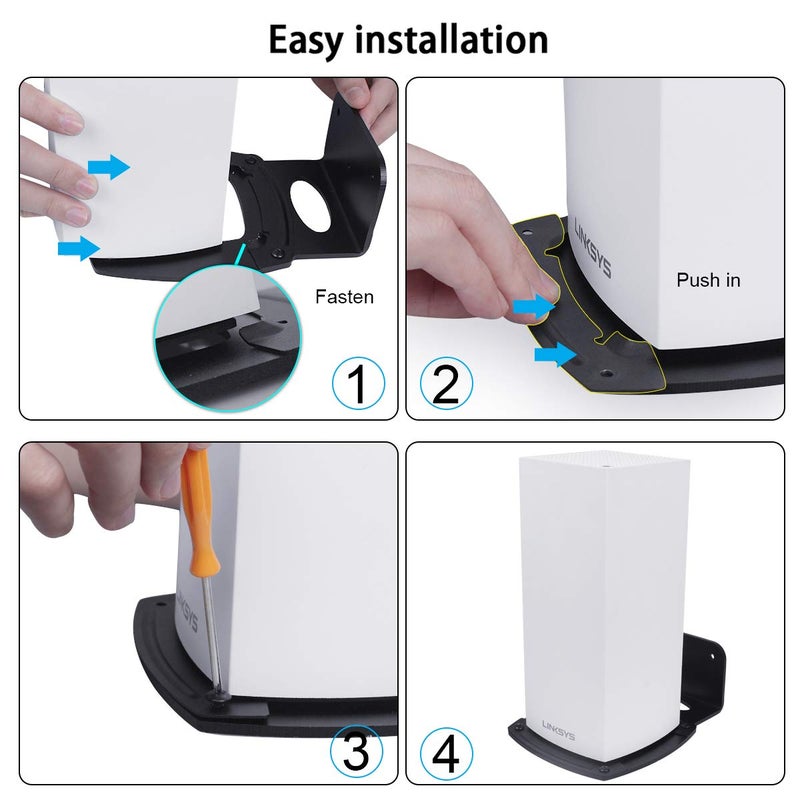 VOMENC Linksys Velop WiFi 6 Mesh Router Wall Mount Bracket Wall Mount Stand Holder,WiFi Accessories for Linksys Velop Home Mesh with Easy Installation and Space Saving (1-Pack) - Image 4